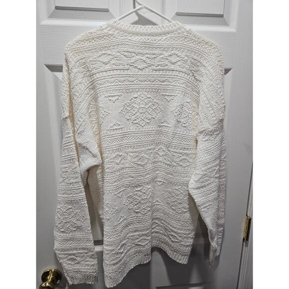 NWT Vintage 90's American Crew Club Sweater White Size L V Neck deadstock - Picture 5 of 9
